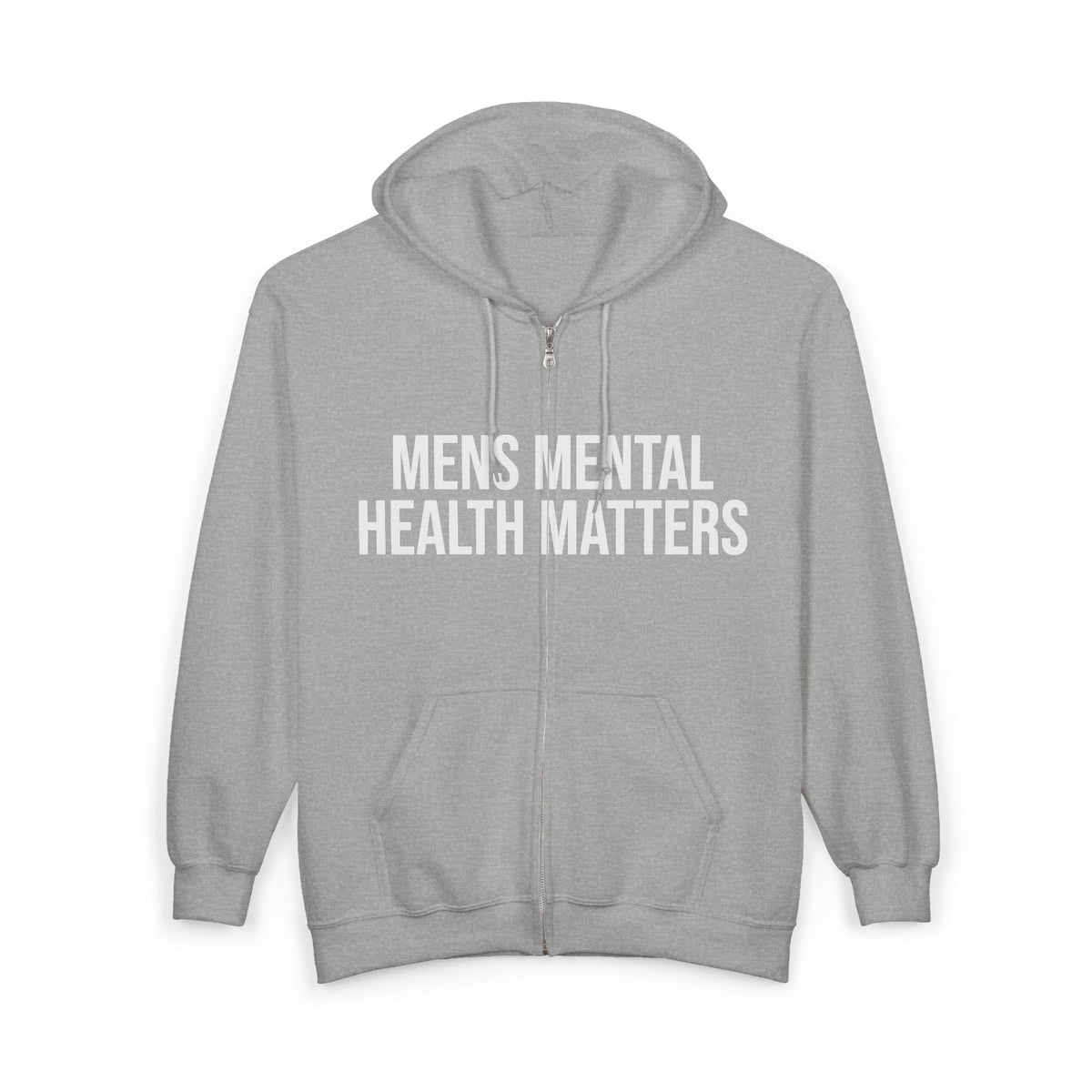 Mens Mental Health Matters Zip Hoodie — Awareness Full-Zip Sweatshirt