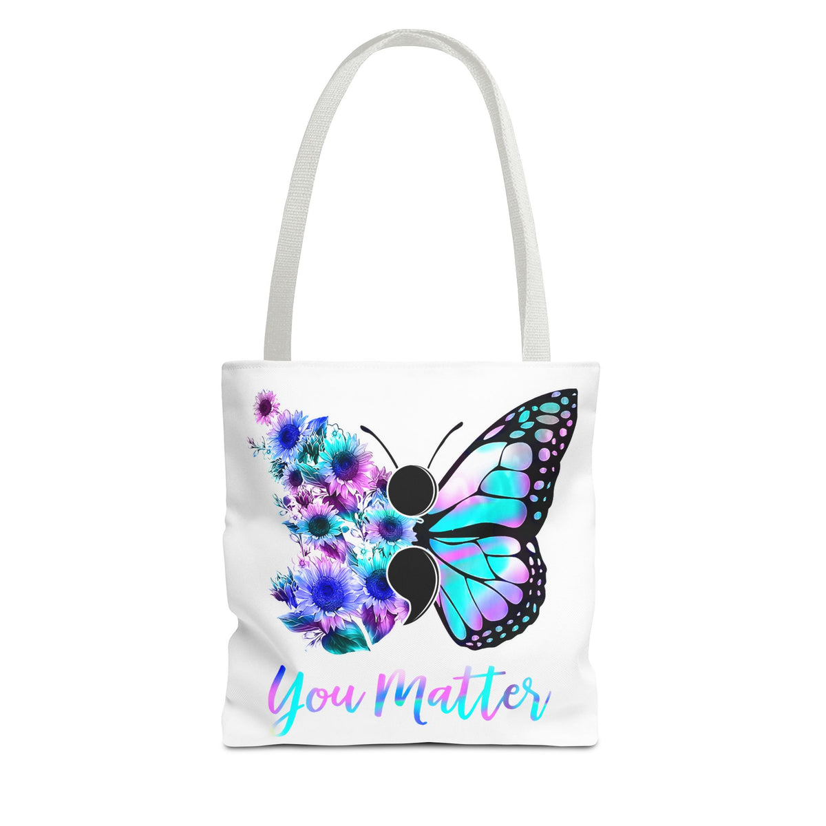 You Matter Butterfly Tote Bag – Inspirational Floral Butterfly AOP Tote
