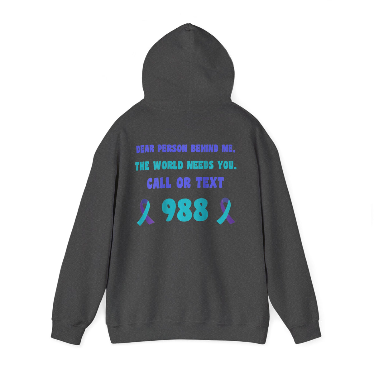 Suicide Prevention Hoodie — Semicolon Design with 988 Crisis Hotline Back Print