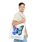 You Matter Butterfly Tote Bag – Inspirational Floral Butterfly AOP Tote