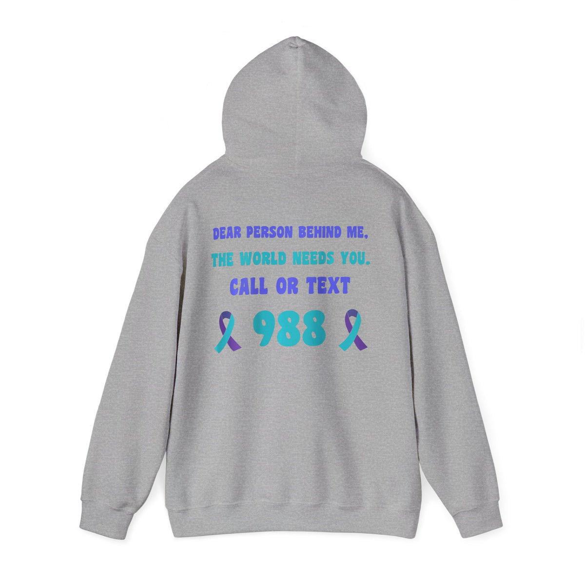 Suicide Prevention Hoodie — Semicolon Design with 988 Crisis Hotline Back Print