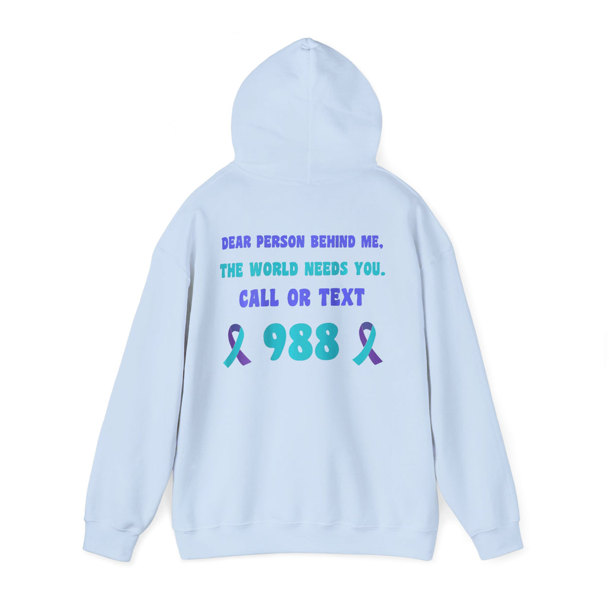 Suicide Prevention Hoodie — Semicolon Design with 988 Crisis Hotline Back Print
