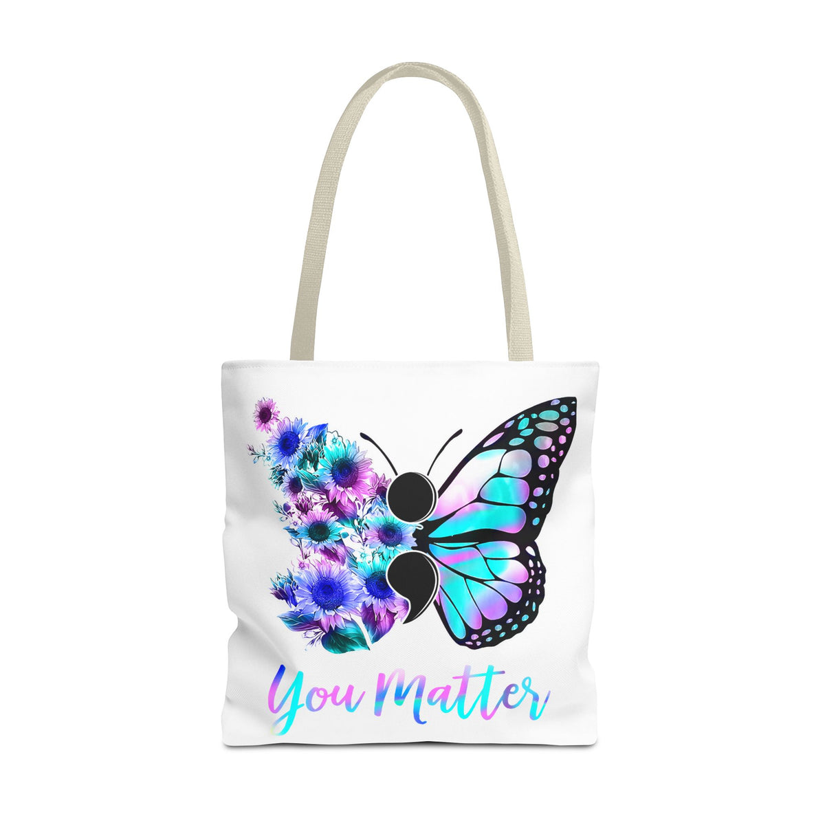 You Matter Butterfly Tote Bag – Inspirational Floral Butterfly AOP Tote