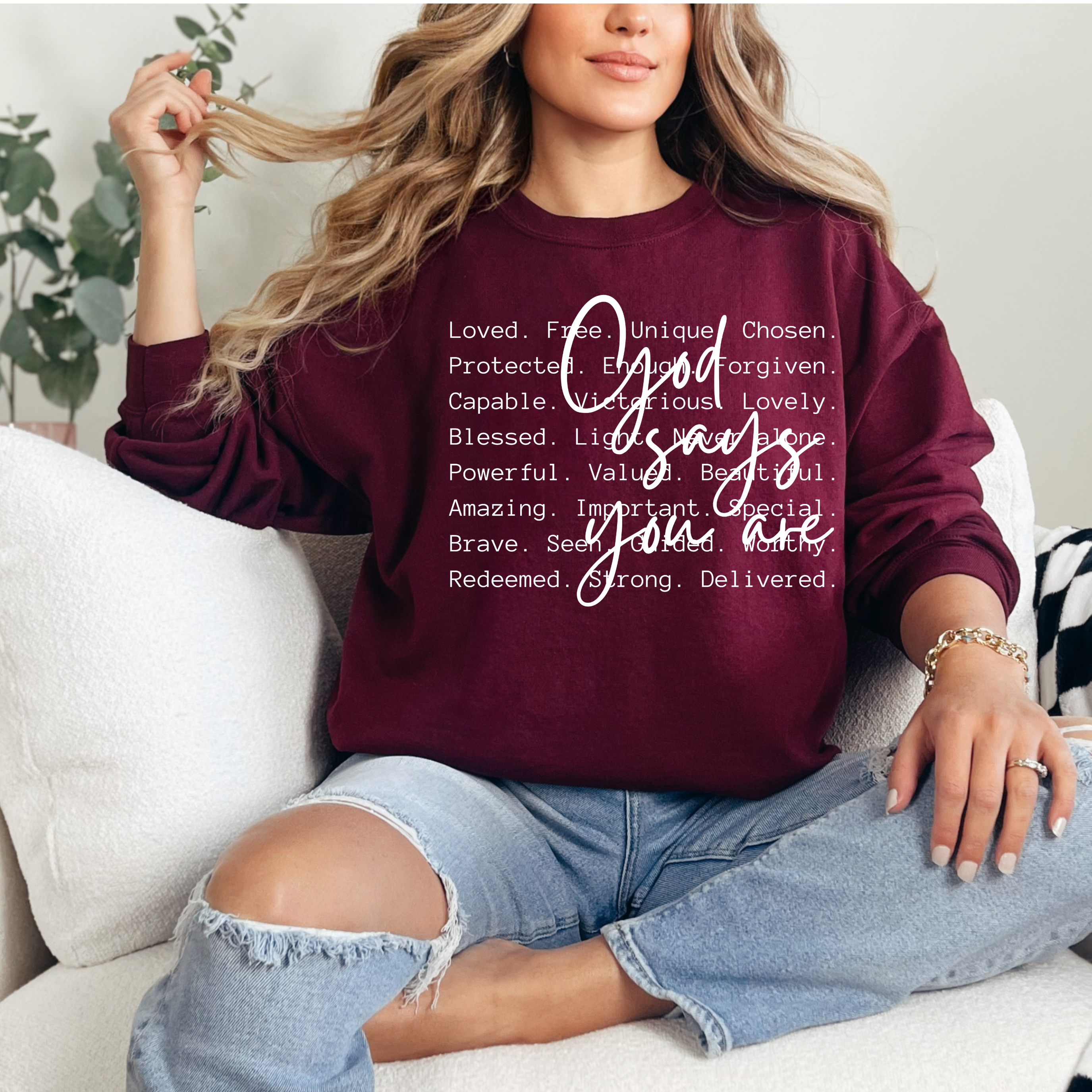 You Are Loved Inspirational Crewneck Sweater