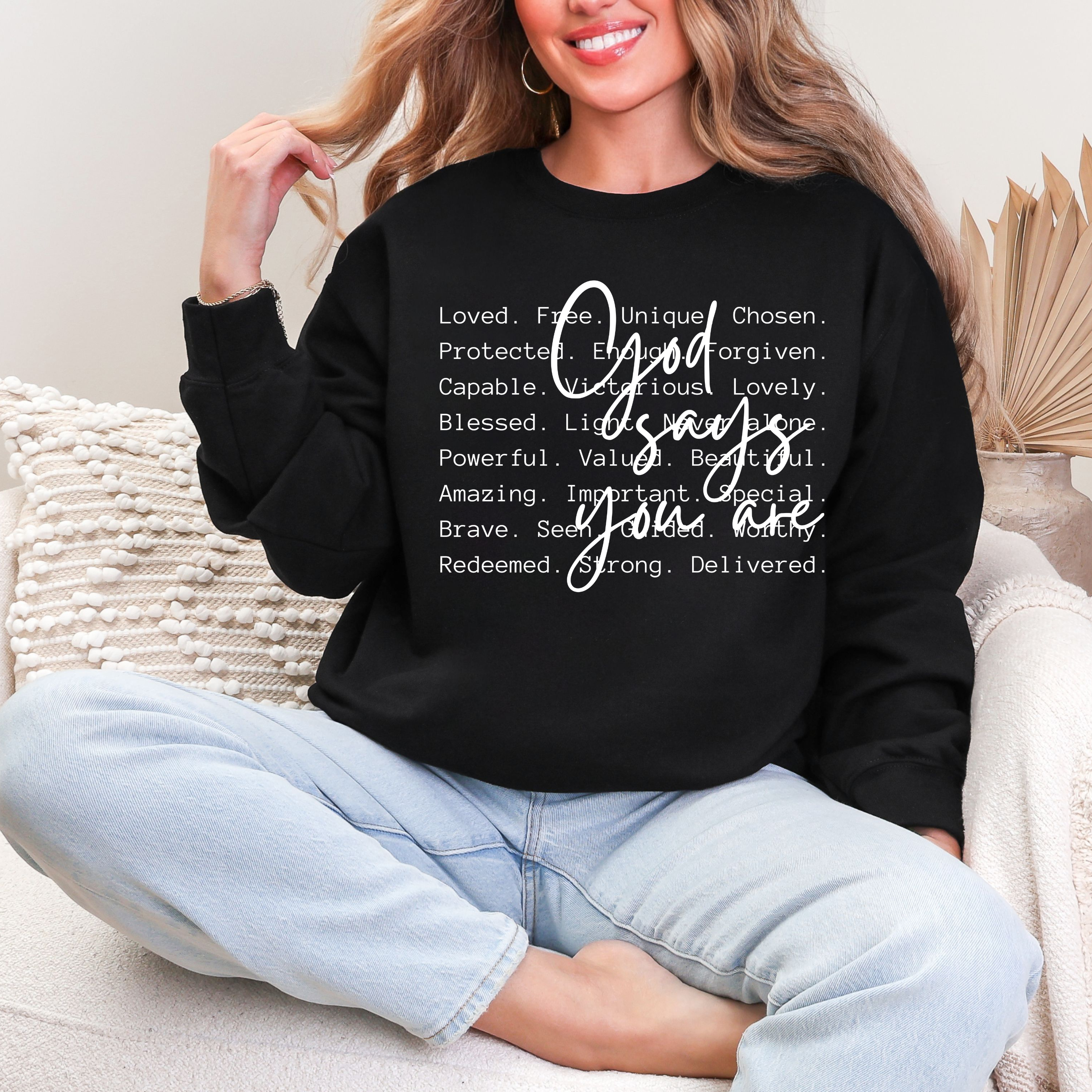 You Are Loved Inspirational Crewneck Sweater