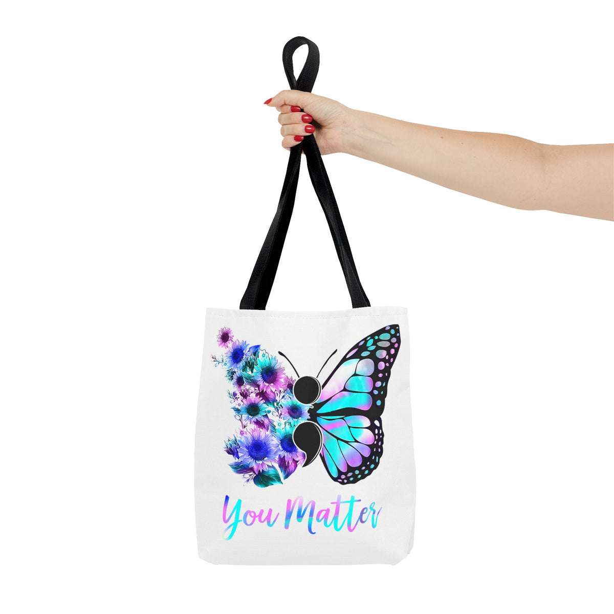 You Matter Butterfly Tote Bag – Inspirational Floral Butterfly AOP Tote