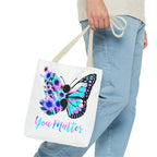 You Matter Butterfly Tote Bag – Inspirational Floral Butterfly AOP Tote