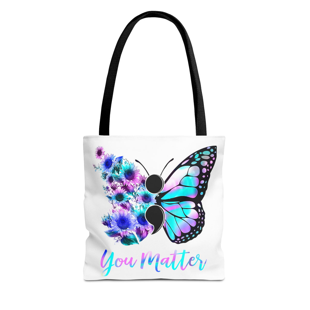 You Matter Butterfly Tote Bag – Inspirational Floral Butterfly AOP Tote
