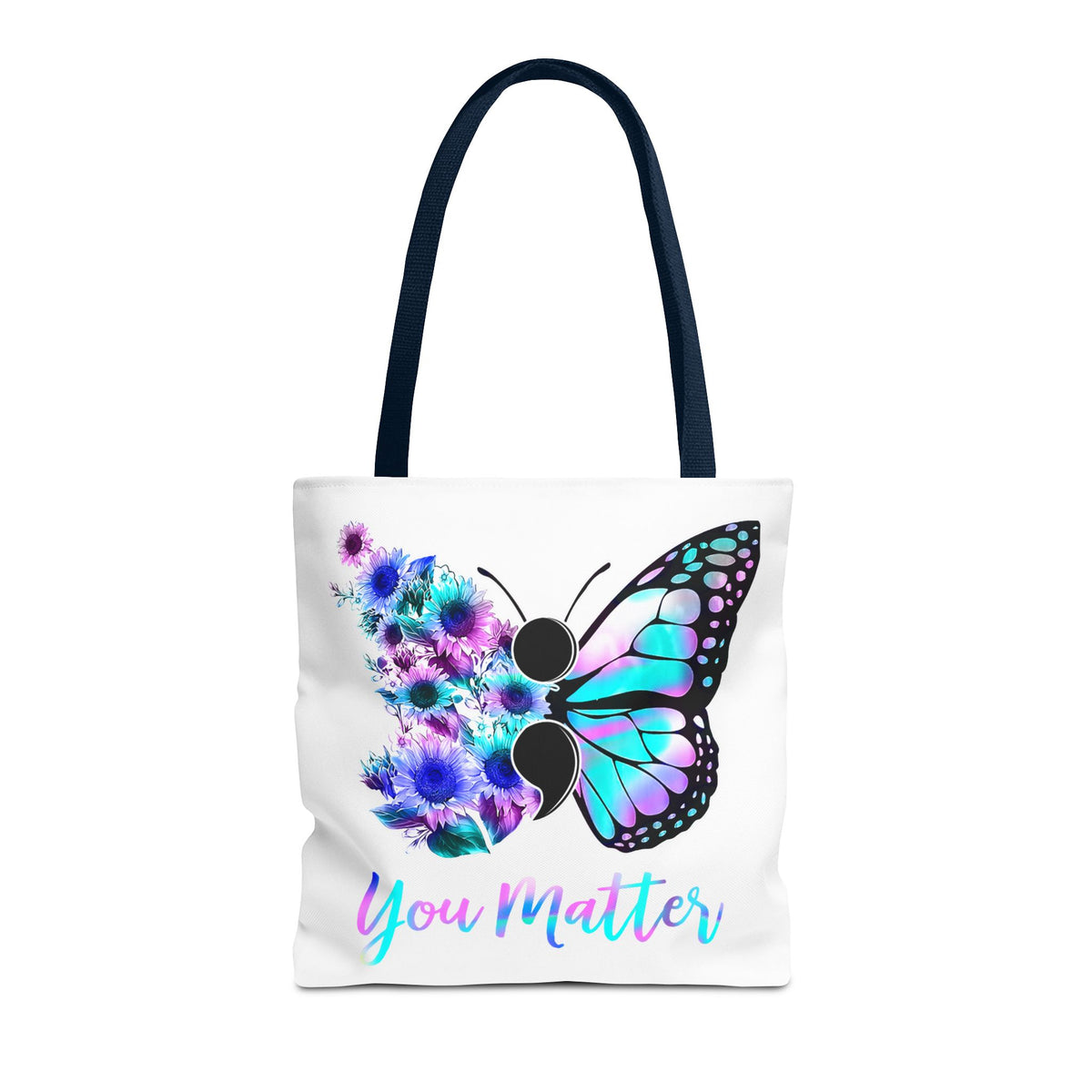 You Matter Butterfly Tote Bag – Inspirational Floral Butterfly AOP Tote