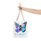 You Matter Butterfly Tote Bag – Inspirational Floral Butterfly AOP Tote