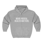 Mens Mental Health Matters Zip Hoodie — Awareness Full-Zip Sweatshirt