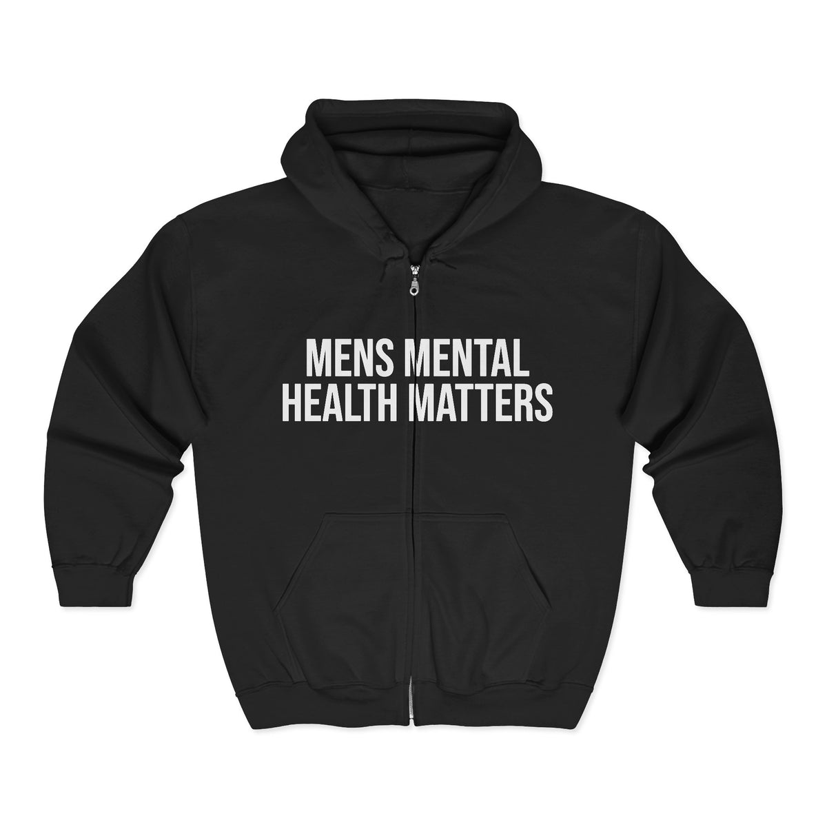 Mens Mental Health Matters Zip Hoodie — Awareness Full-Zip Sweatshirt