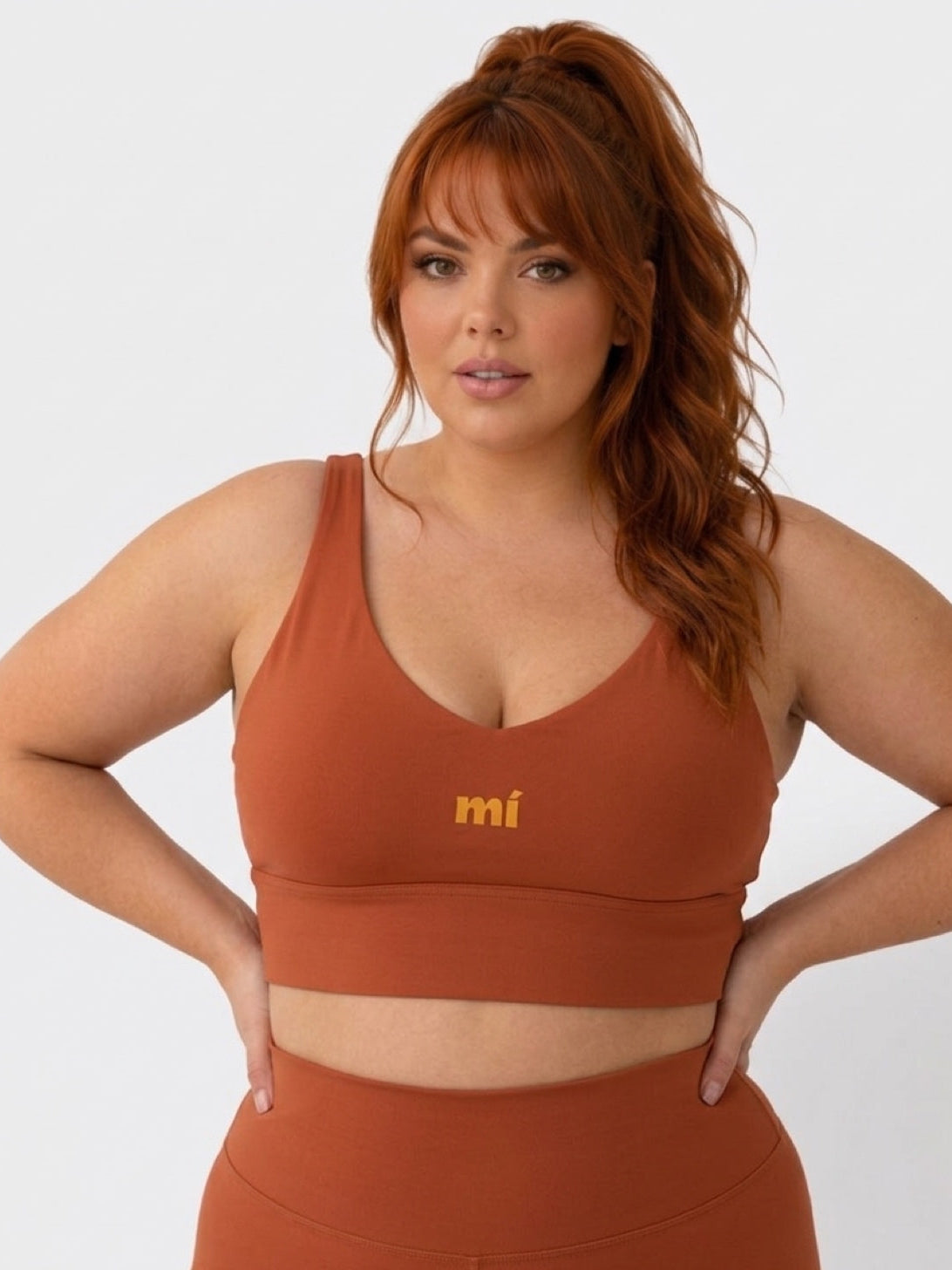 Safe Embrace Warm Copper Brown Sports Bra