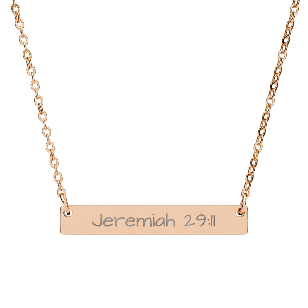 Gold necklace with Jeremiah 29:11 pendant 