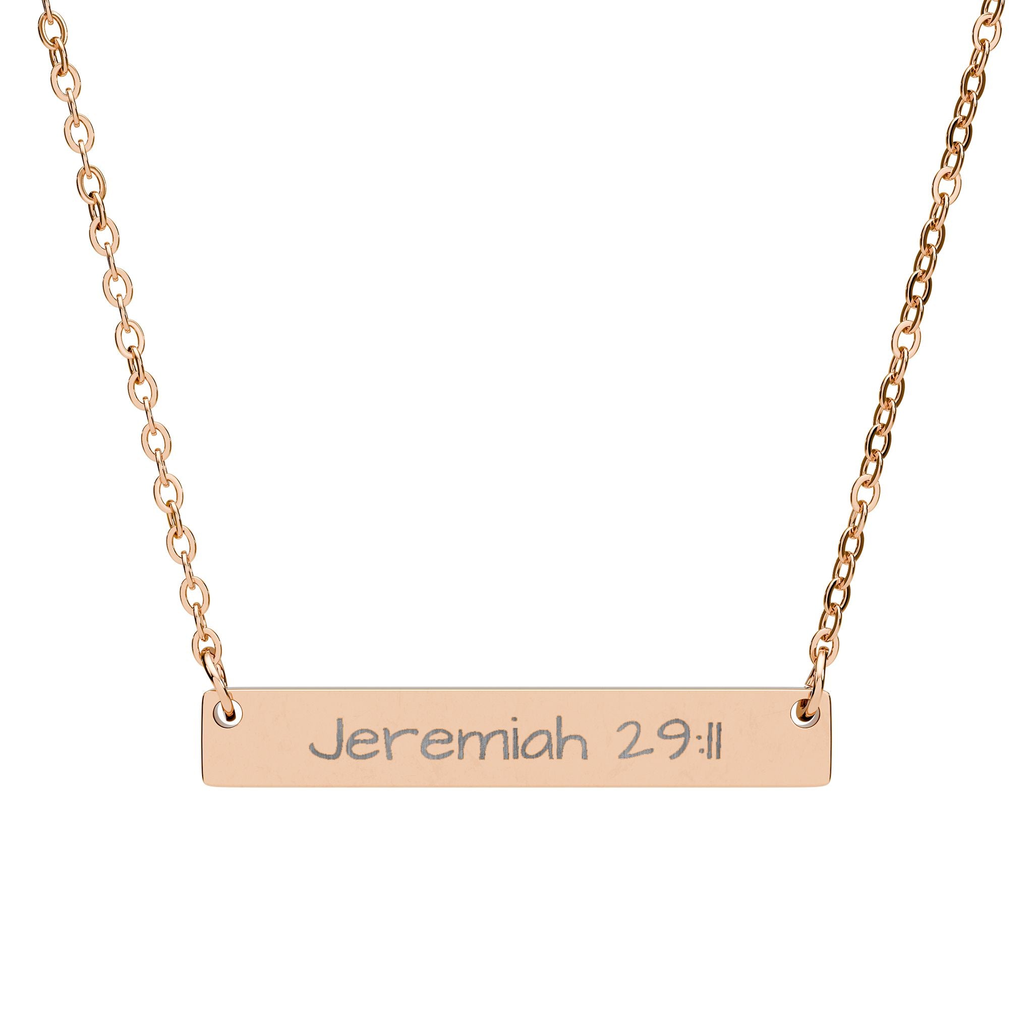 Gold necklace with Jeremiah 29:11 pendant 