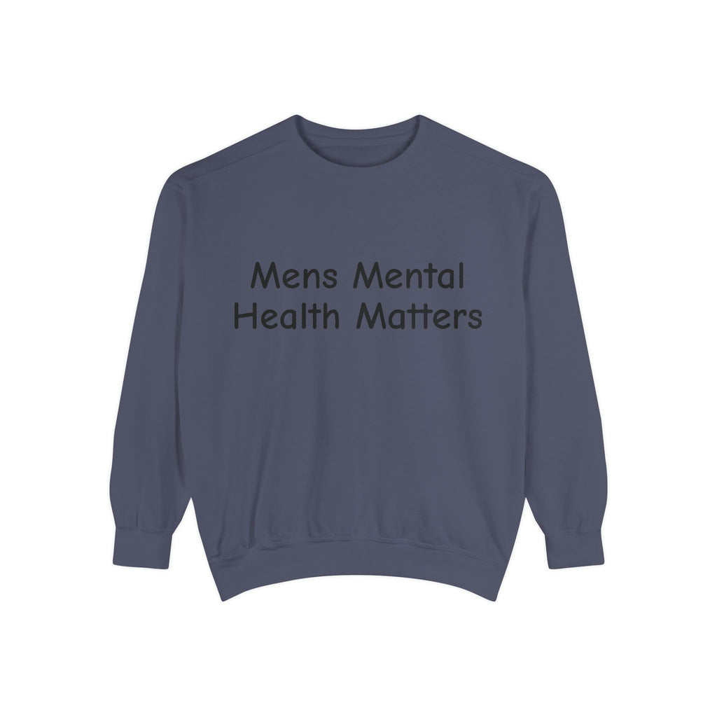 Navy blue sweatshirt mental health awareness background